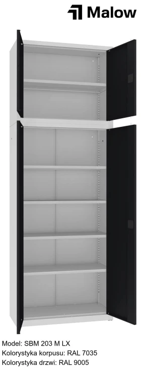 SBM 203 M LX Kolorystyka korpusu - RAL 7035 Kolorystyka drzwi - RAL 9005 (1).jpg