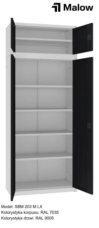 SBM 203 M LX Kolorystyka korpusu - RAL 7035 Kolorystyka drzwi - RAL 9005 (1).jpg