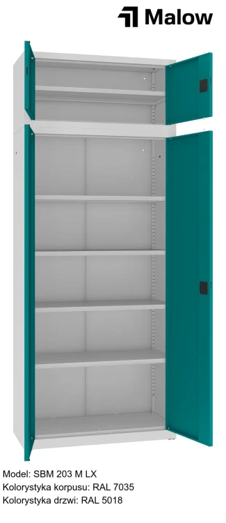 SBM 203 M LX Kolorystyka korpusu - RAL 7035 Kolorystyka drzwi - RAL 5018 (1).jpg