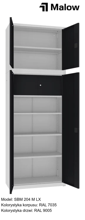 SBM 204 M LX Kolorystyka korpusu - RAL 7035 Kolorystyka drzwi - RAL 9005 (1).jpg