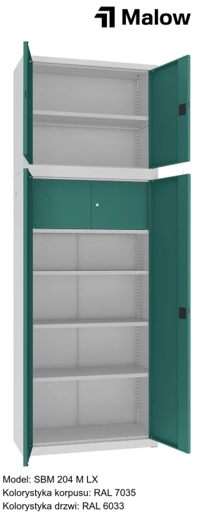 SBM 204 M LX Kolorystyka korpusu - RAL 7035 Kolorystyka drzwi - RAL 6033 (1).jpg