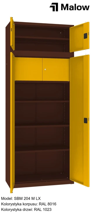 SBM 204 M LX Kolorystyka korpusu - RAL 8016 Kolorystyka drzwi - RAL 1023 (1).jpg