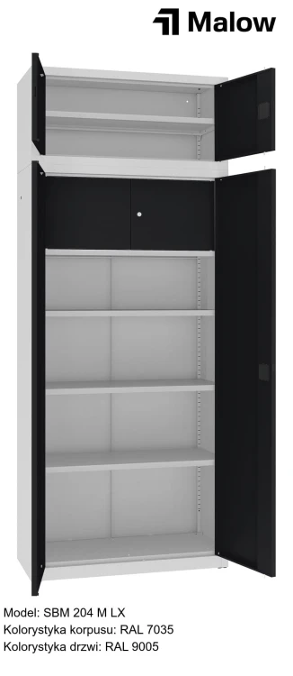 SBM 204 M LX Kolorystyka korpusu - RAL 7035 Kolorystyka drzwi - RAL 9005 (1).jpg