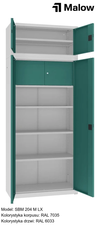 SBM 204 M LX Kolorystyka korpusu - RAL 7035 Kolorystyka drzwi - RAL 6033 (1).jpg