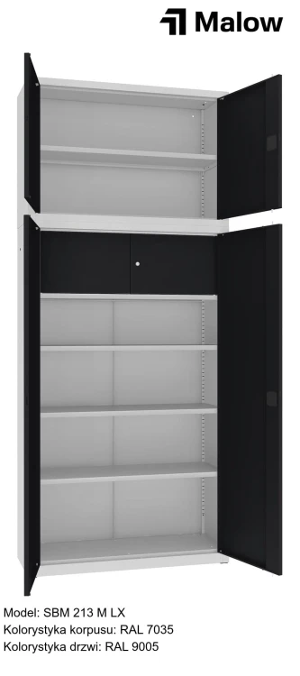SBM 213 M LX Kolorystyka korpusu - RAL 7035 Kolorystyka drzwi - RAL 9005 (1).jpg