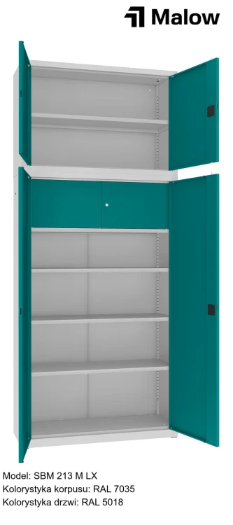 SBM 213 M LX Kolorystyka korpusu - RAL 7035 Kolorystyka drzwi - RAL 5018 (1).jpg